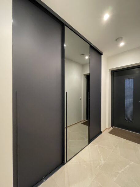 Liuguksed Tank100  raam-RAL, sisu värvitud hallklaas ja hall peegel